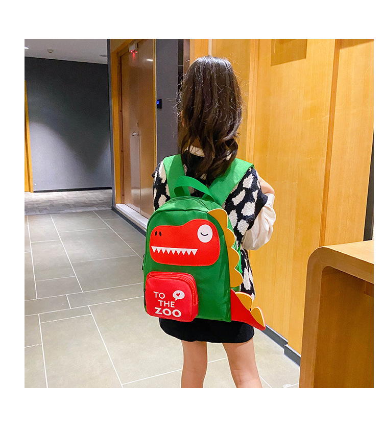 Lucky Pig New 2-5 Years Old Children's Backpack Kindergarten Cartoon Dinosaur Anti-lost Cute Girls' Bags display picture 3