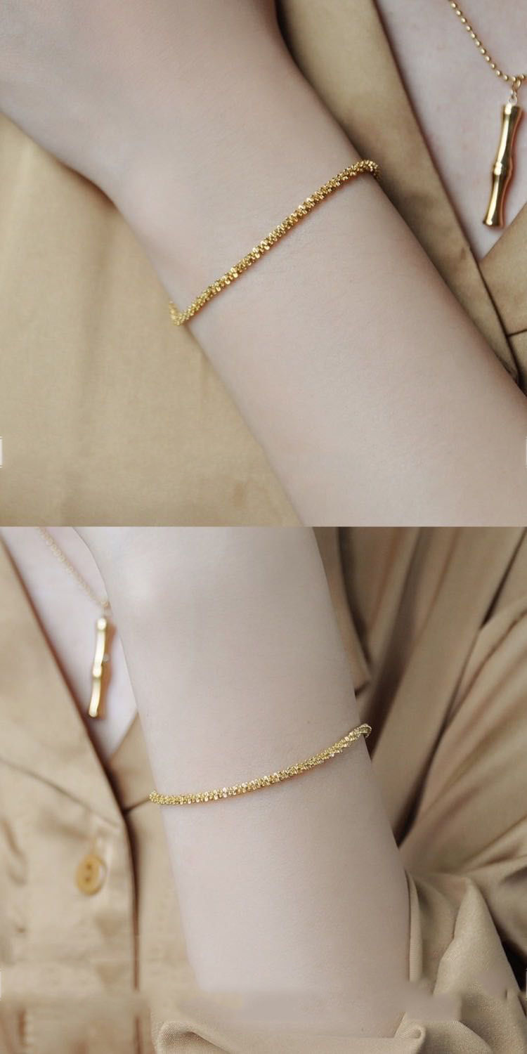 Titanium Steel Material Simple Style Geometric Titanium Steel Plating Bracelets