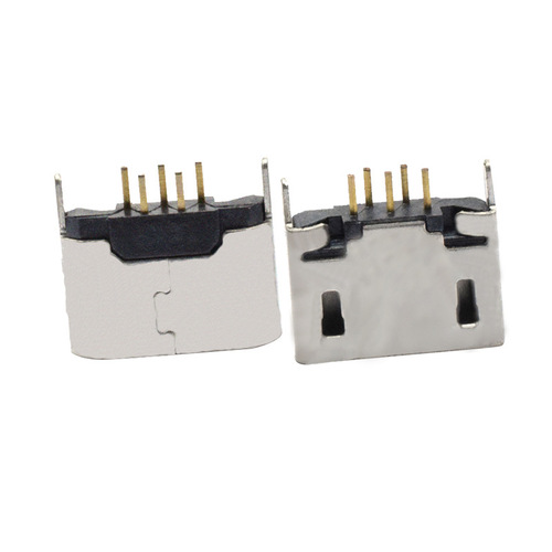 Supply micro vertical plug-in connector Android micro5P 180 degree vertical stick USB female connector