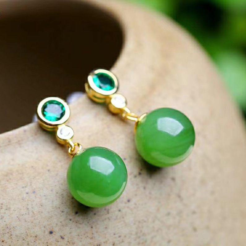 Elegant golden agate round beads jade