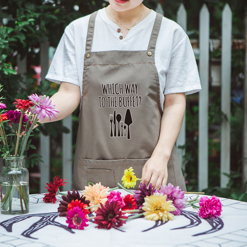 Delantal hogar cocina antiincrustante a prueba de aceite lindo estilo coreano japonés moda de las mujeres Estilo nórdico trabajo Impresión de logotipo imprimible