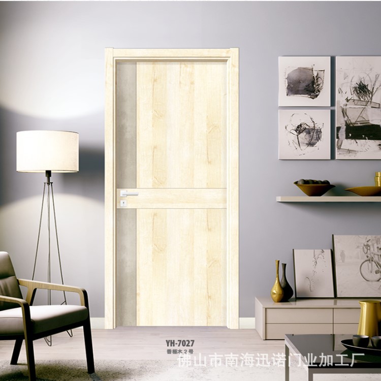 Suministro directo de fábrica de madera maciza puerta compuesta moderna minimalista insonorizada puerta interior Puerta de dormitorio puerta image 5