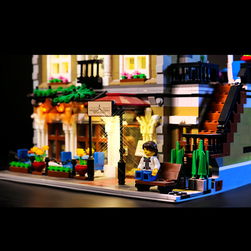 Iluminación de bloques de construcción LP compatible con Lego 10243 iluminación de Street View iluminación de restaurante de París iluminación de bloques de construcción LED