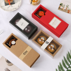 Simple 80g 2-pack Mid-Autumn snowskin mooncake packaging box transparent frosted egg yolk pastry box baking pastry box