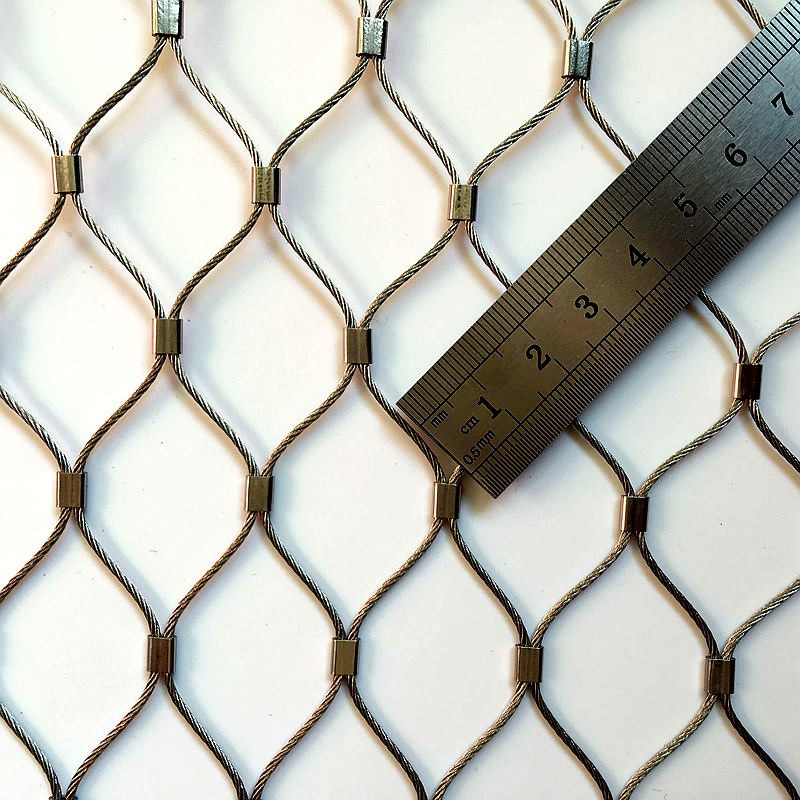 装饰装潢动物园围网 不锈钢绳网 卡扣钢丝绳网厂家|ms