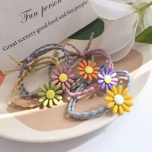New chrysanthemum Korean color hair tie small Zouju hair accessories cute sunflower headband women's hair band wholesale