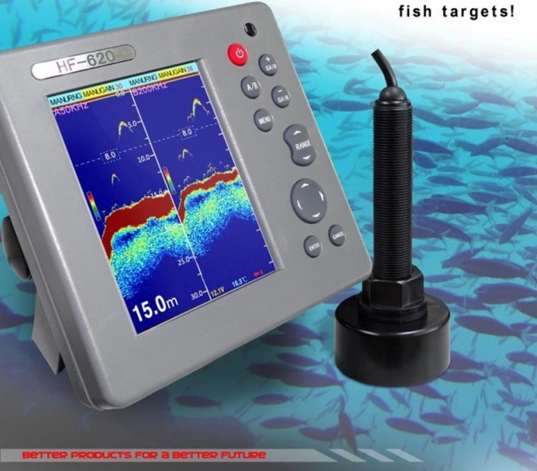 Matsutec HF-620 5.6英寸船用回声 测深仪 鱼探仪 双频 1000英尺