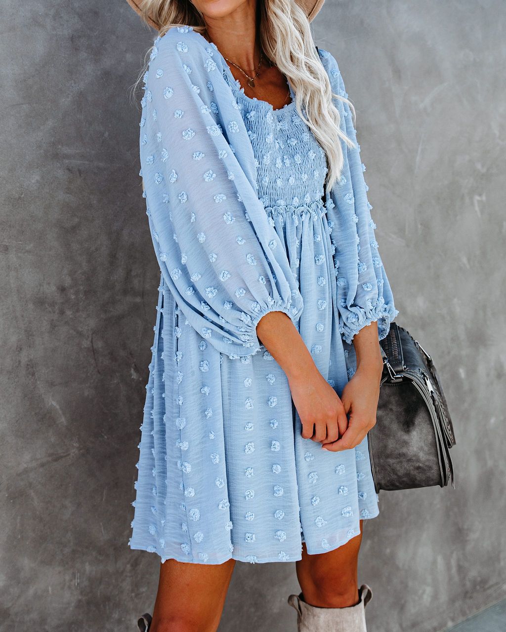 sexy halter loose puff sleeve dress NSHZ35784