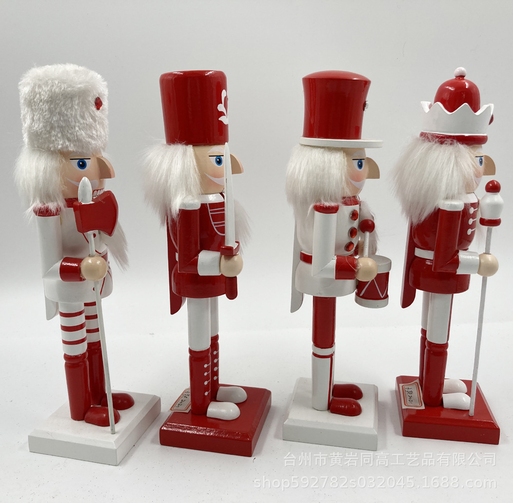 Amazon suministro directo de 25cm cascanueces regalo de Navidad artesanía de madera muñecas de soldados de nueces transfronterizas