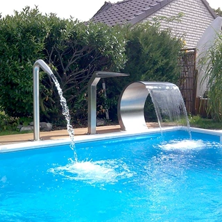 不锈钢弧形水瀑布水疗泳池水景弧钩水幕喷头waterfall fountain