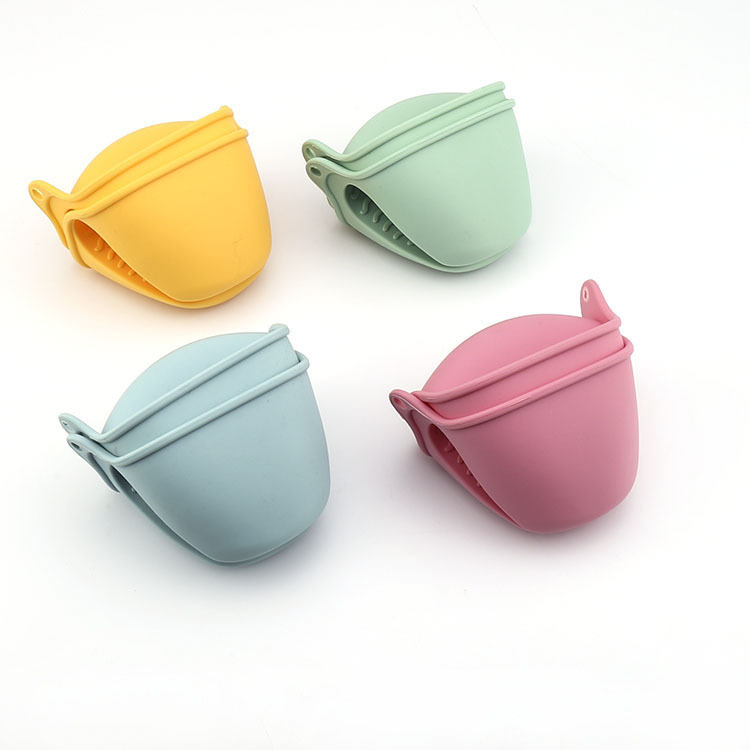 源頭廠家現貨微波爐烤箱耐高溫隔熱手套 73g加厚食品矽膠防燙手夾