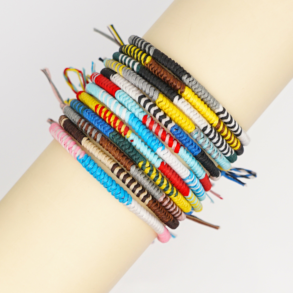 Explosion Small Commodity Bracelet Simple Wax Rope Woven Colorful Natal Rope Bracelet Handmade Jewelry Wholesale Nihaojewelry display picture 20