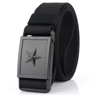 2020 New Military Fan Outdoor Tactical Men's Belt Five-pointed Star Light Canvas Belt All-match Casual