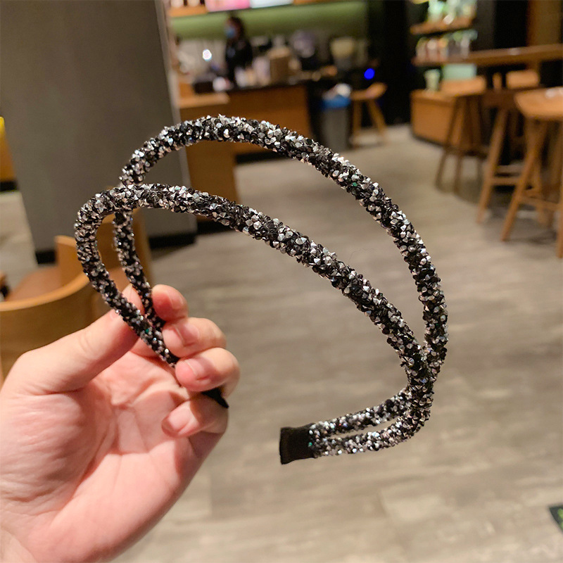 78g Weight Hair Band Hair Accessories Type 1 Piece Quantity Daily Occasion Rhinestone Material C Shape Pattern Women'S Gender Plating Design Simple Style Style Women's Simple Style C Shape Rhinestone Plating Hair Band 1