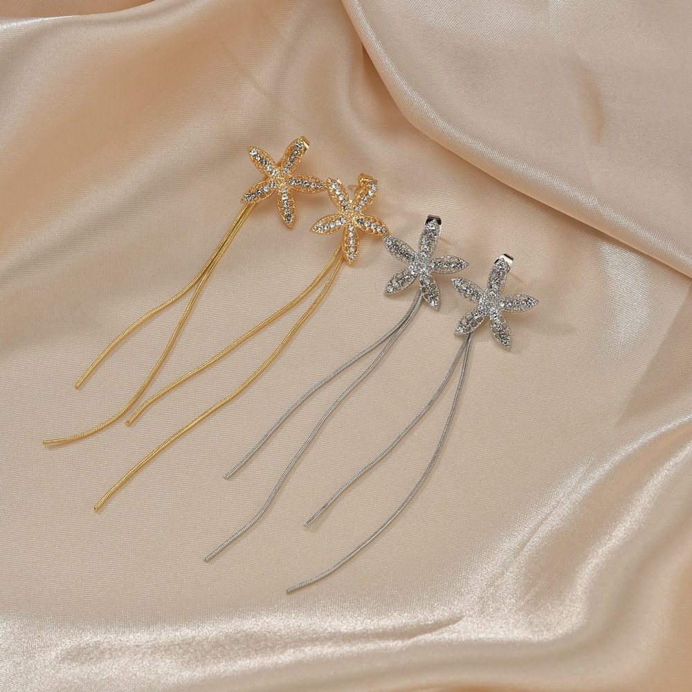 6g Weight Artificial Gemstones Inlay Material Earrings Classification Simple Style Flower Plating Alloy Artificial Gemstones Drop Earrings