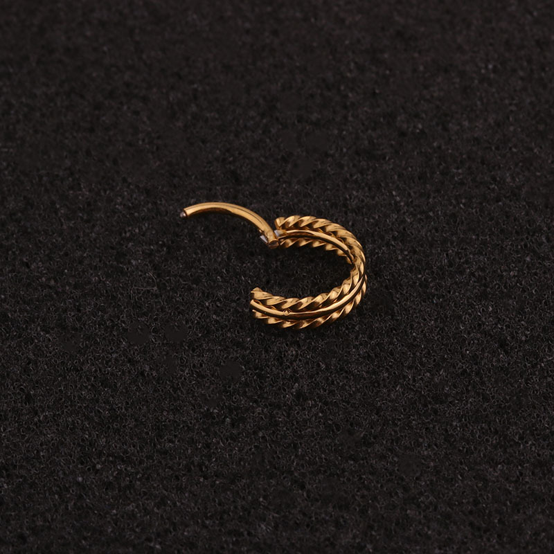 new 3 rows of twist  closed  ear bone ring