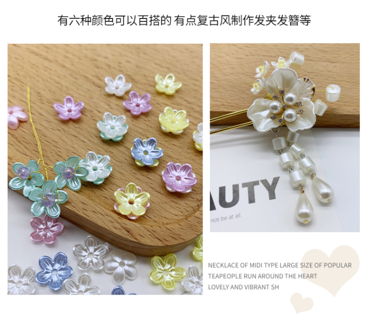 Factory direct sales of ABS mid-hole headwear, hairpin accessories, small flower diy handcrafted retro headwear accessories, versatile detail image 7