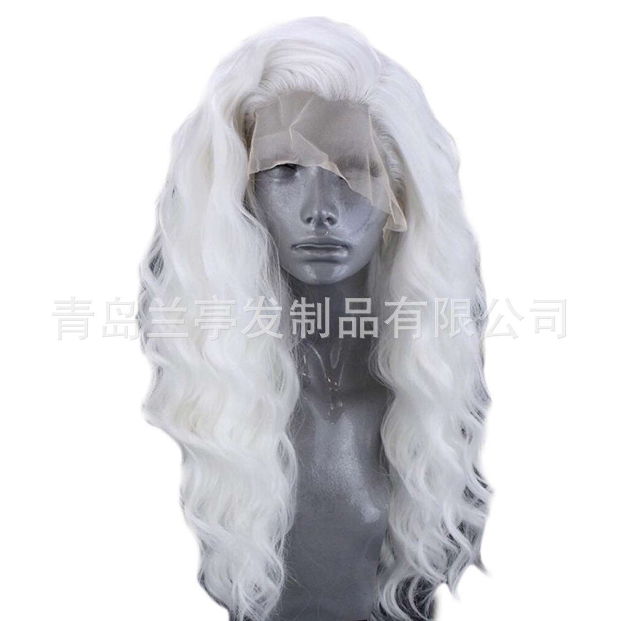 New European and American women's black front lace big wave curly hair Lanting wig head cover manufacturers spot wholesale