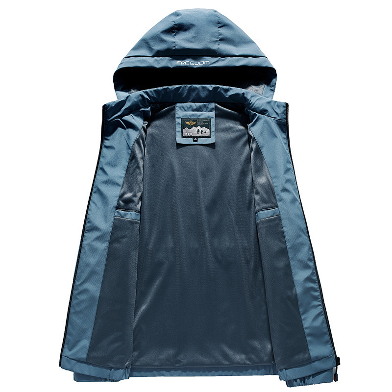 Chaqueta casual transfronteriza para hombres al por mayor primavera y otoño delgada y suelta con capucha de mediana edad de secado rápido abrigo de papá