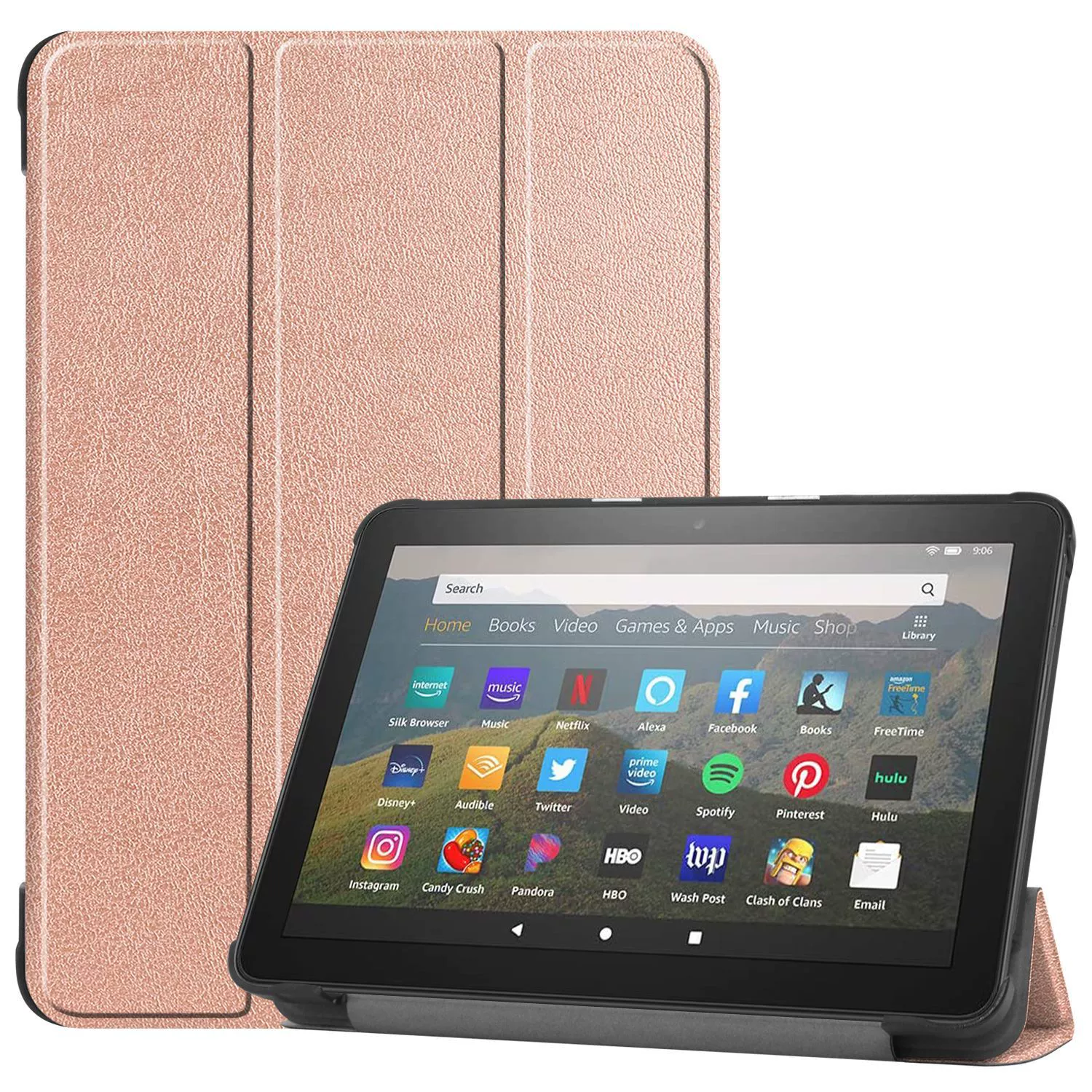 Applicable to 2020 Amazon Kindle Fire HD8 tablet leather case HD8 three -fold protective cover dormant shell