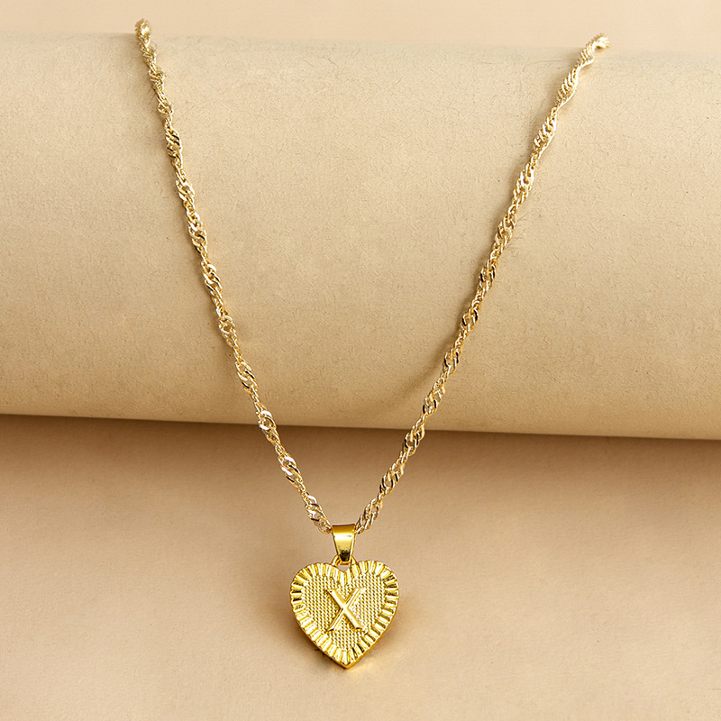 Simple Style Letter Heart Shape Alloy Plating Women's Pendant Necklace display picture 25