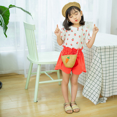 Girls T-shirt Summer wear Short sleeved 2020 new pattern Korean Edition Western style summer leisure time strawberry printing Easy On behalf of