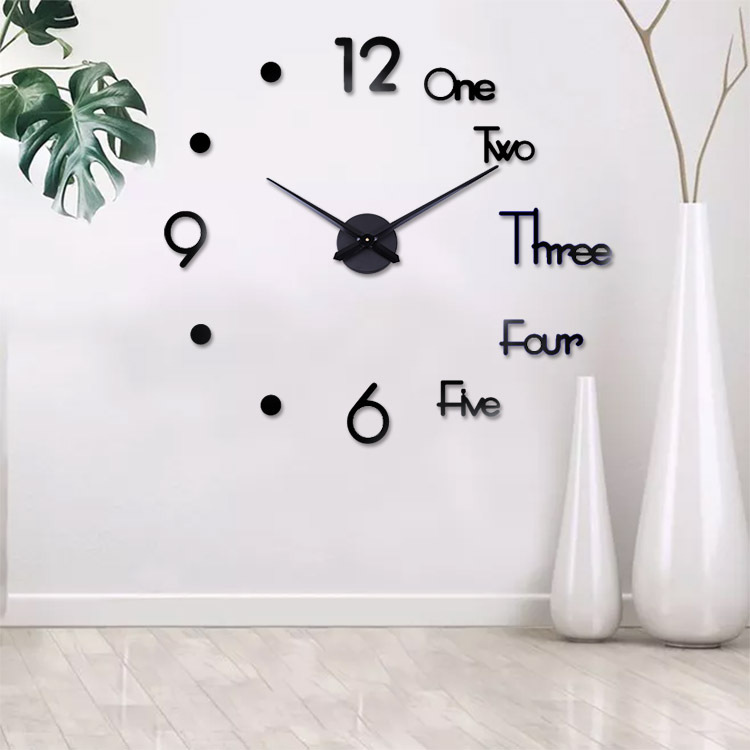 Simple ronda de moda ponche-libre bricolaje sala de estar Reloj de pared acrílico hogar creativo reloj decorativo espejo reloj