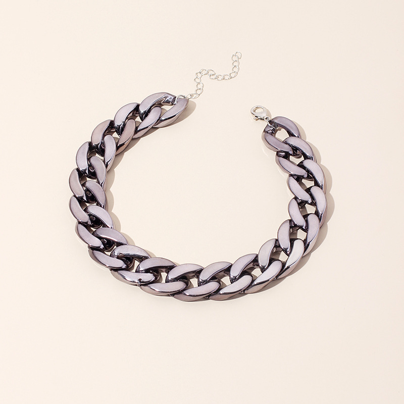 28g Weight Necklace Classification Wedding, Travel Occasion Unisex Gender Plating Design Simple Style Style White, Gold, Black Color Fashion Simple Thick Chain Women's Necklace Wild Style Hiphop Port Style Accessories Jewelry Nihaojewelry 7