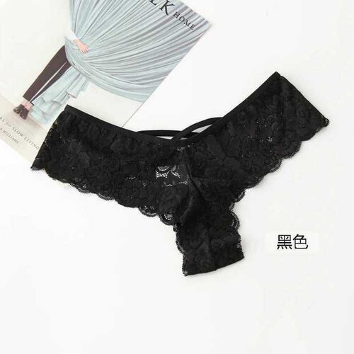 Hot Selling Sexy Lingerie Victoria Low Waist Large Size Panties Women's Seamless T-Pants Sexy Lace Briefs