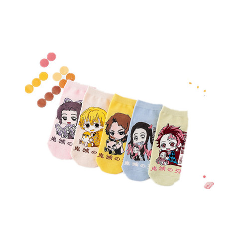 New Cartoon Socks Japanese Foreign Trade Trendy Short Boat Socks Demon Slayer Socks Manufacturer Wholesale