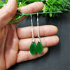 Fashionable green long earrings jade heart-shaped