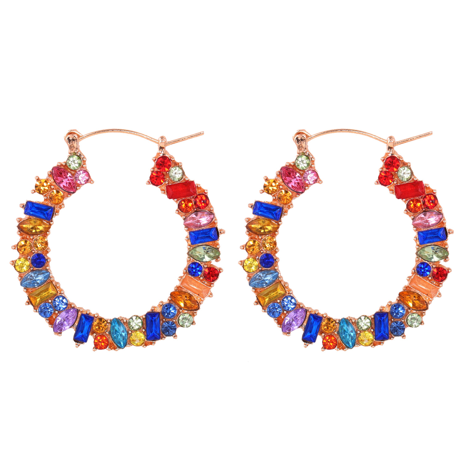 Diamond-studded Colorful Round Fashion Earrings display picture 9