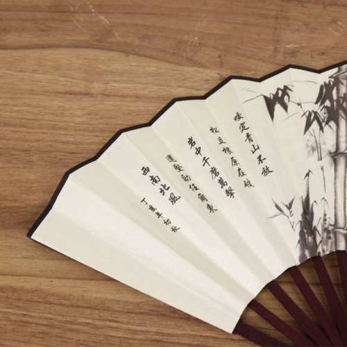 Chinese style folding fan ancient style silk bamboo fan eight inches double-sided advertising printing Hanfu fan wholesale factory