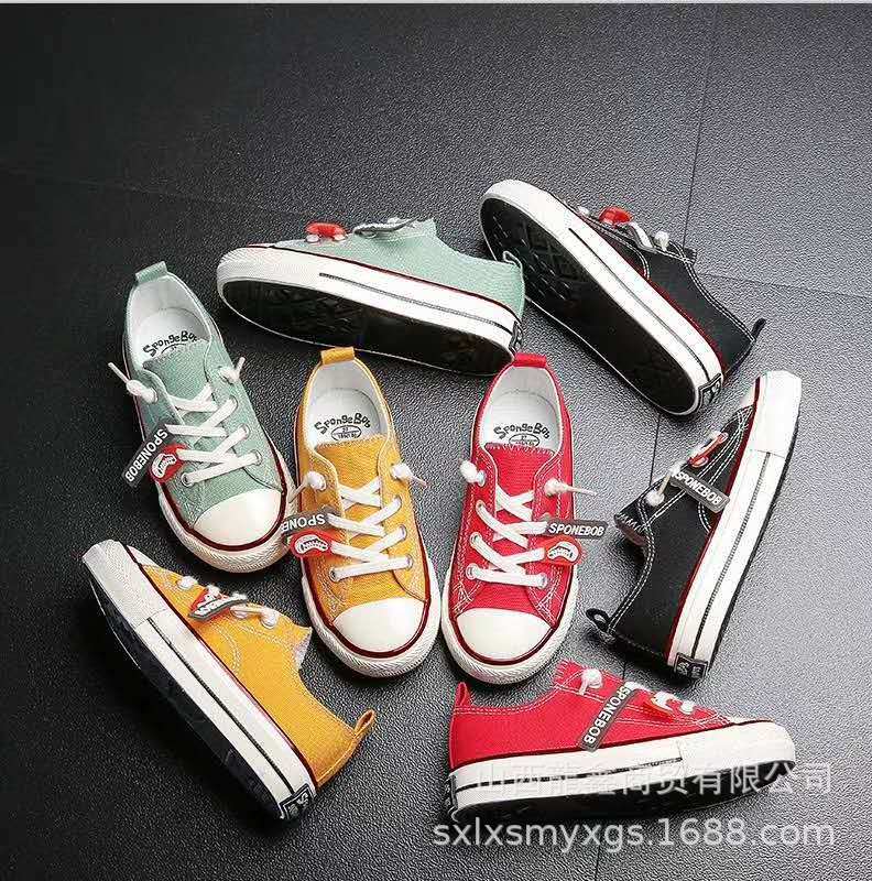 中童装低帮男女帆布鞋女童新款男童中性小学生布鞋地摊鞋|ms