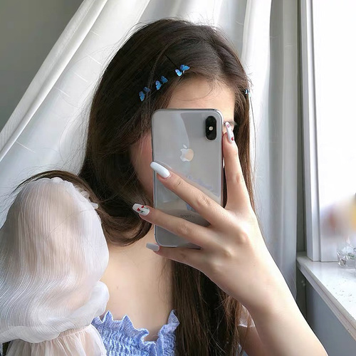 Selfie ins style butterfly filter hairpin back of head clip headband bangs internet celebrity hair accessory