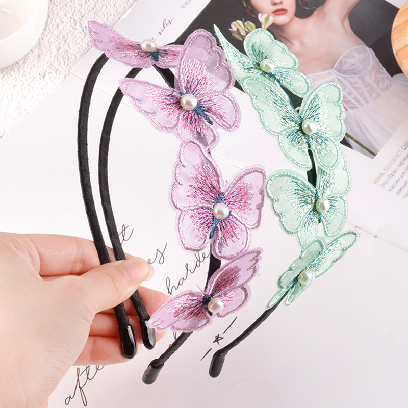 Butterfly Pearl Non-slip Headband display picture 5