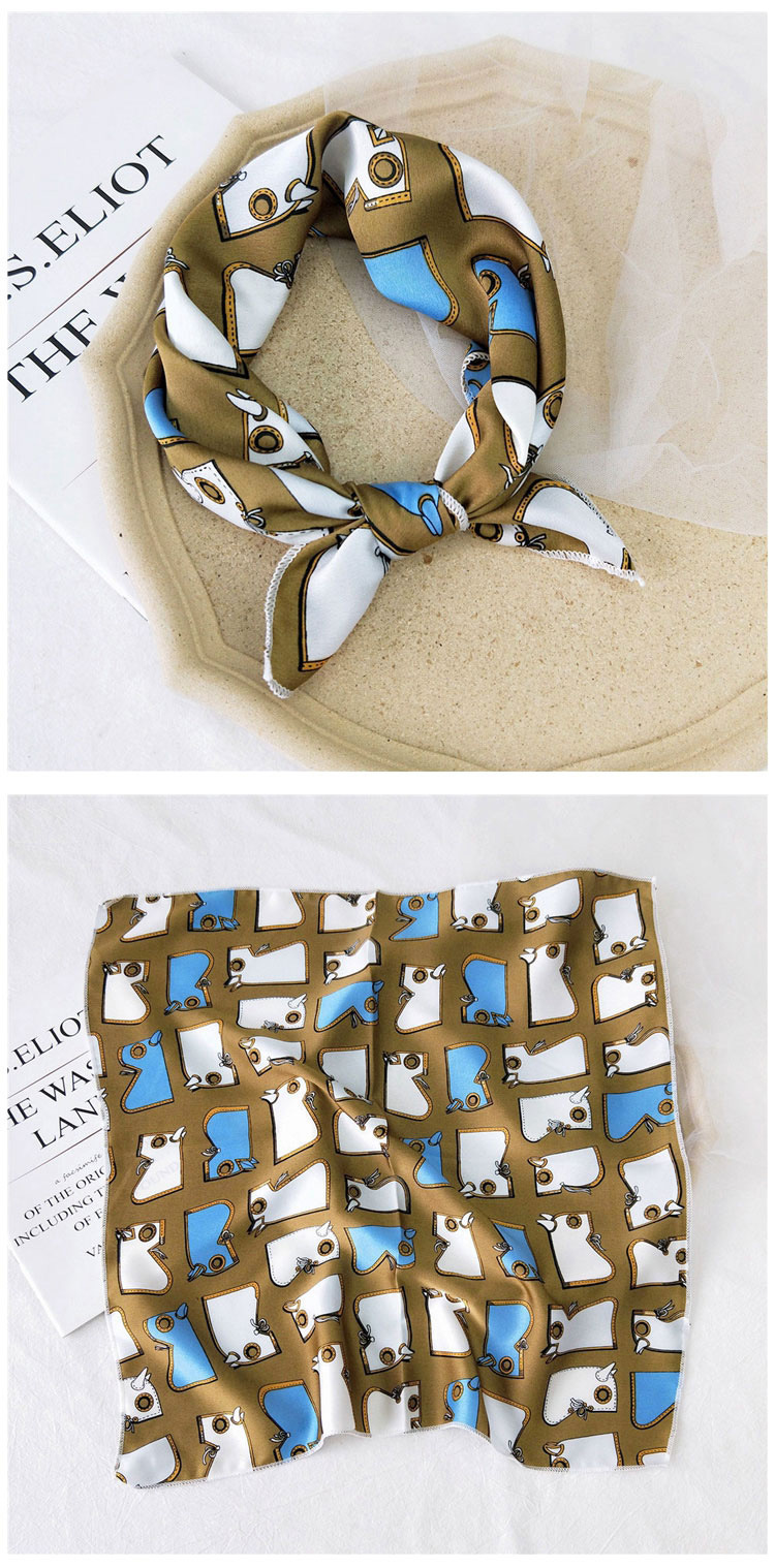 Printing Design Women's Sweet Polka Dots Heart Shape Polyester Printing Silk Scarves