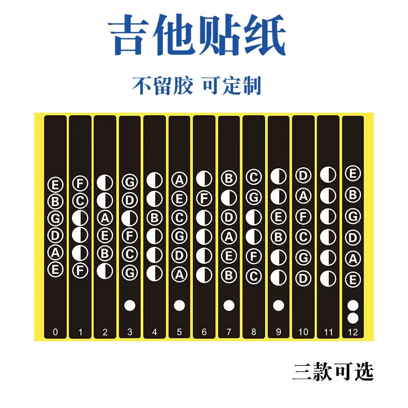 吉他贴纸音阶专业英文字组音名唱名尤克里里乐器配件初学者男女