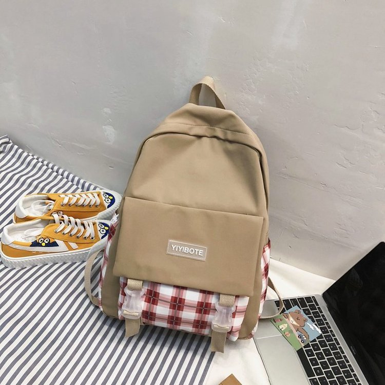 Schoolbag Korean Fashion Harajuku Cute Girl Student Small Fresh Contrast Color Plaid Backpack  Wholesale Nihaojewelry display picture 77