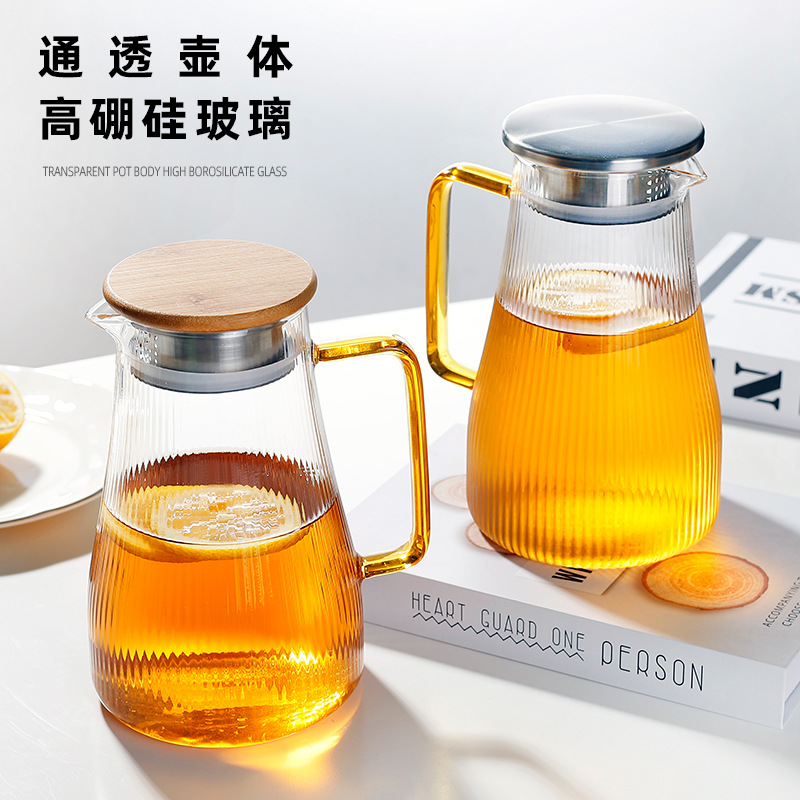 批发耐热玻璃冷水壶 树文 锤纹凉水壶 家用果汁壶扎壶 凉水壶|ms