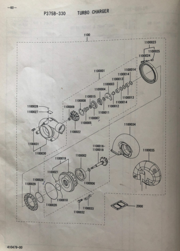 三菱S6R2增压器零件图册