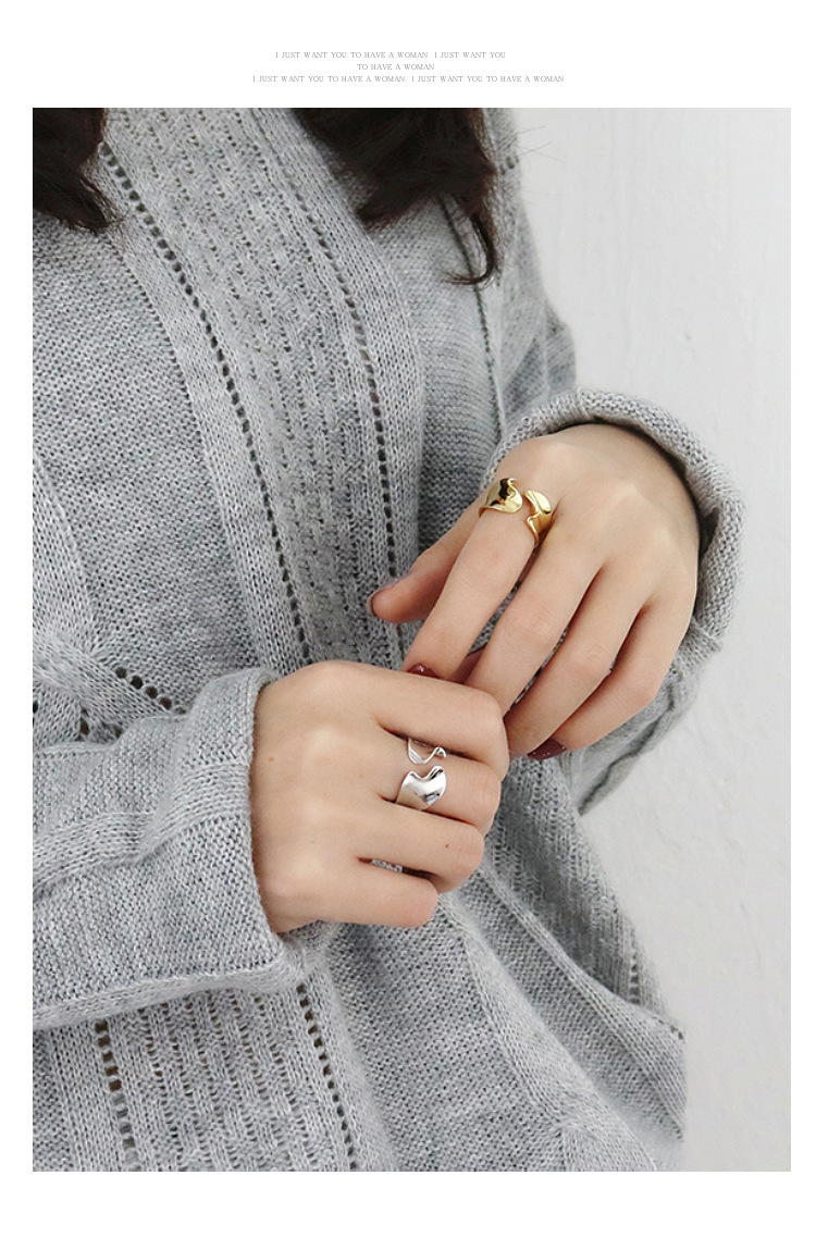 Women'S Gender S925 Silver Simple Female Finger Personalized Hand Jewelry Ring