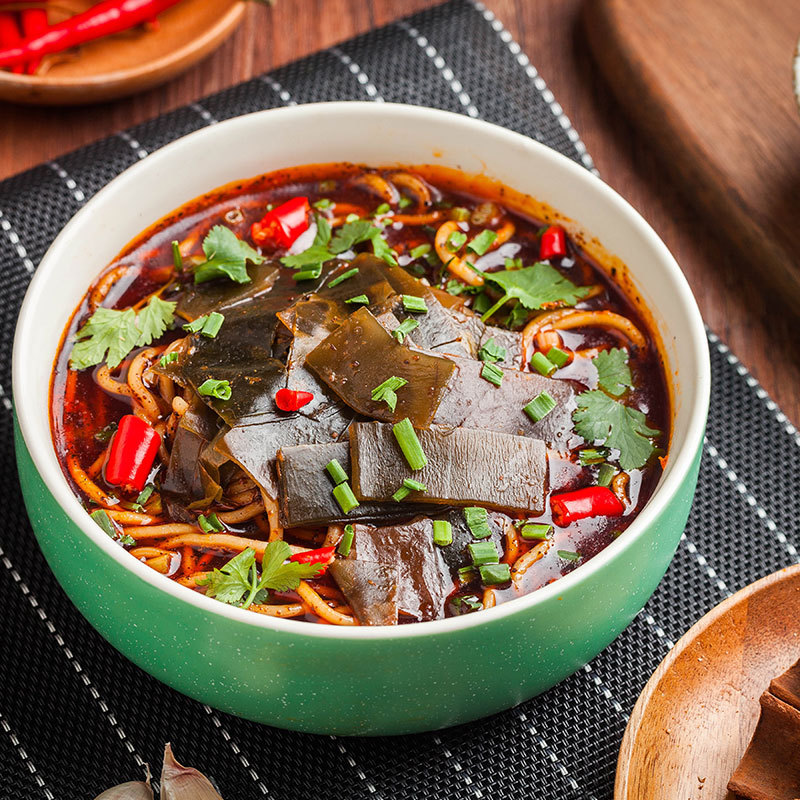 Xiangmeng Dried Noodles 185g/Box, Xiangyang Hubei Specialty Breakfast Instant Red Oil Tofu Pocket Noodles Alkaline Noodles