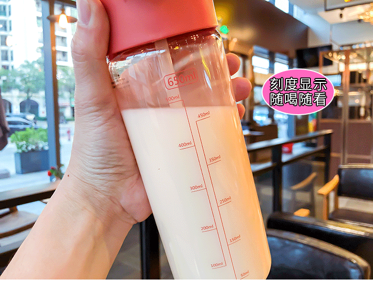 New Simple Straw Cup Sports Portable Transparent Water Cup Female Student Readily Cup Simple Tritan Plastic Cup display picture 5