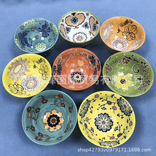 外貿原單重彩釉下彩陶瓷碗 潮州日用品餐具碗 網紅熱銷瓷器米飯碗