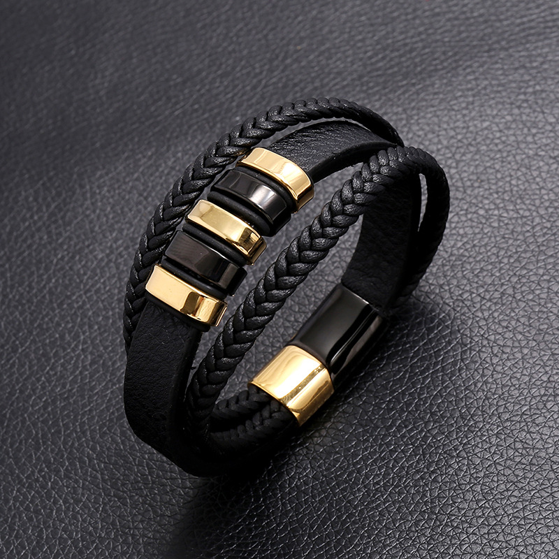 Fashion Geometric Pu Leather No Inlaid Unisex Bracelets display picture 1