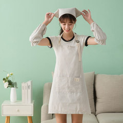 Factory direct sales cotton and linen apron three-piece set for home kitchen cooking anti-fouling coffee milk tea shop restaurant printing LOGO