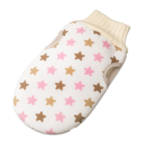 Yimu five-star fingerless bath towel with bath flowers, double-sided bathing, easy to rub dust, thickened back rub, frosted bath towel gloves