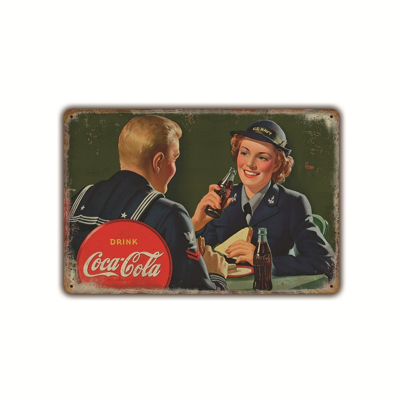 Безрамочная металлическая вывеска (Coca-Cola) ретро рекламный плакат, 20×30 см, винтажное декоративное украшение