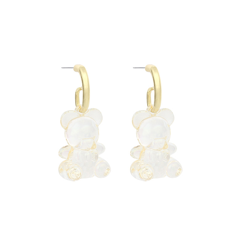 13g Weight Earrings Classification Wedding, Travel Occasion Geometric Pattern Women'S Gender Red, Yellow Color Fashion Crystal Flower Geometric Wild English Letter Ring Bear Earrings Nihaojewelry Wholesale 23